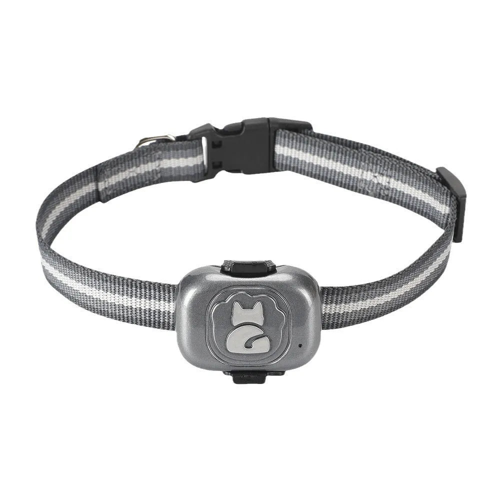 Black GF-07 pet GPS locator with hanging rope and data cable for tracking dogs and cats
