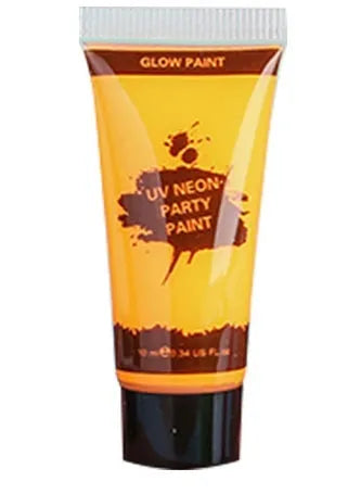 25ml tube of neon face and body paint in colours red, yellow, green, purple, orange, pink