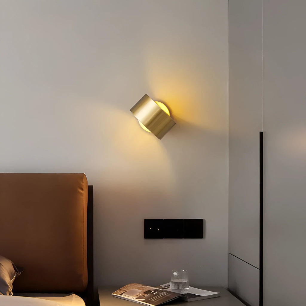 Copper finish wall lamp for living room in modern simplicity design