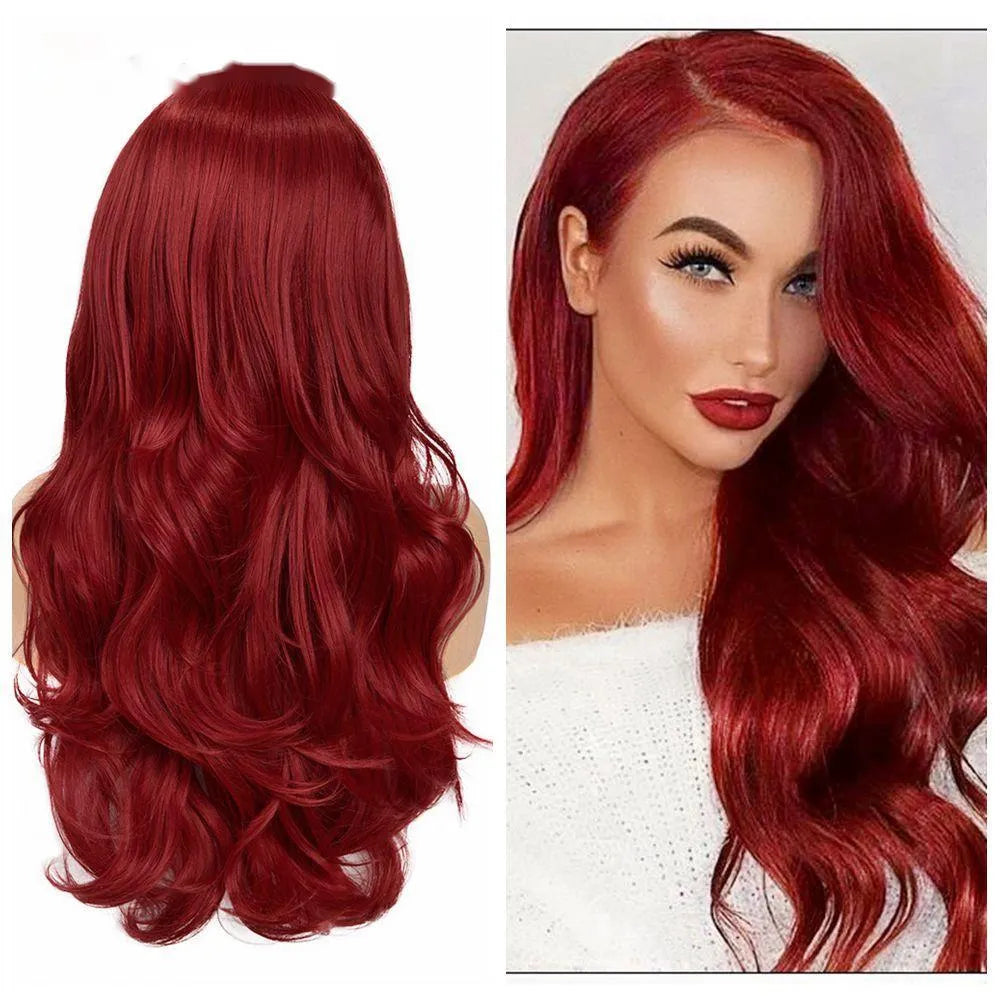 Long curly wig in high temperature fibre, heat-dyeable, picture colour, five styles available