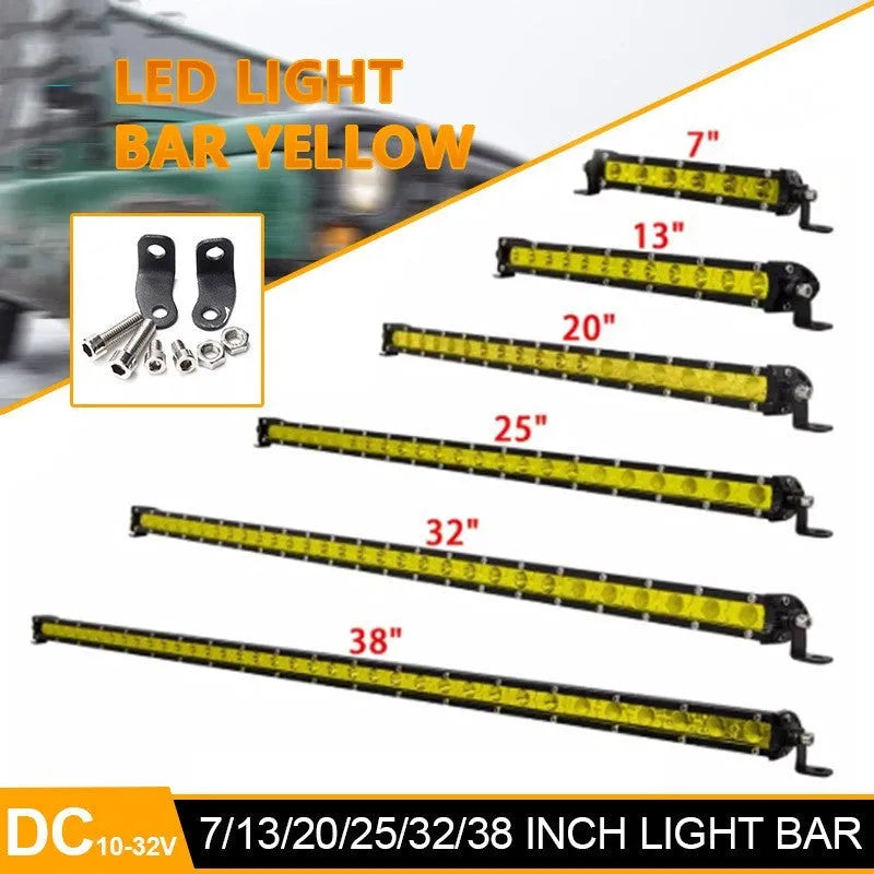 25 inch single row LED car light bar with aluminium alloy housing and mounting brackets