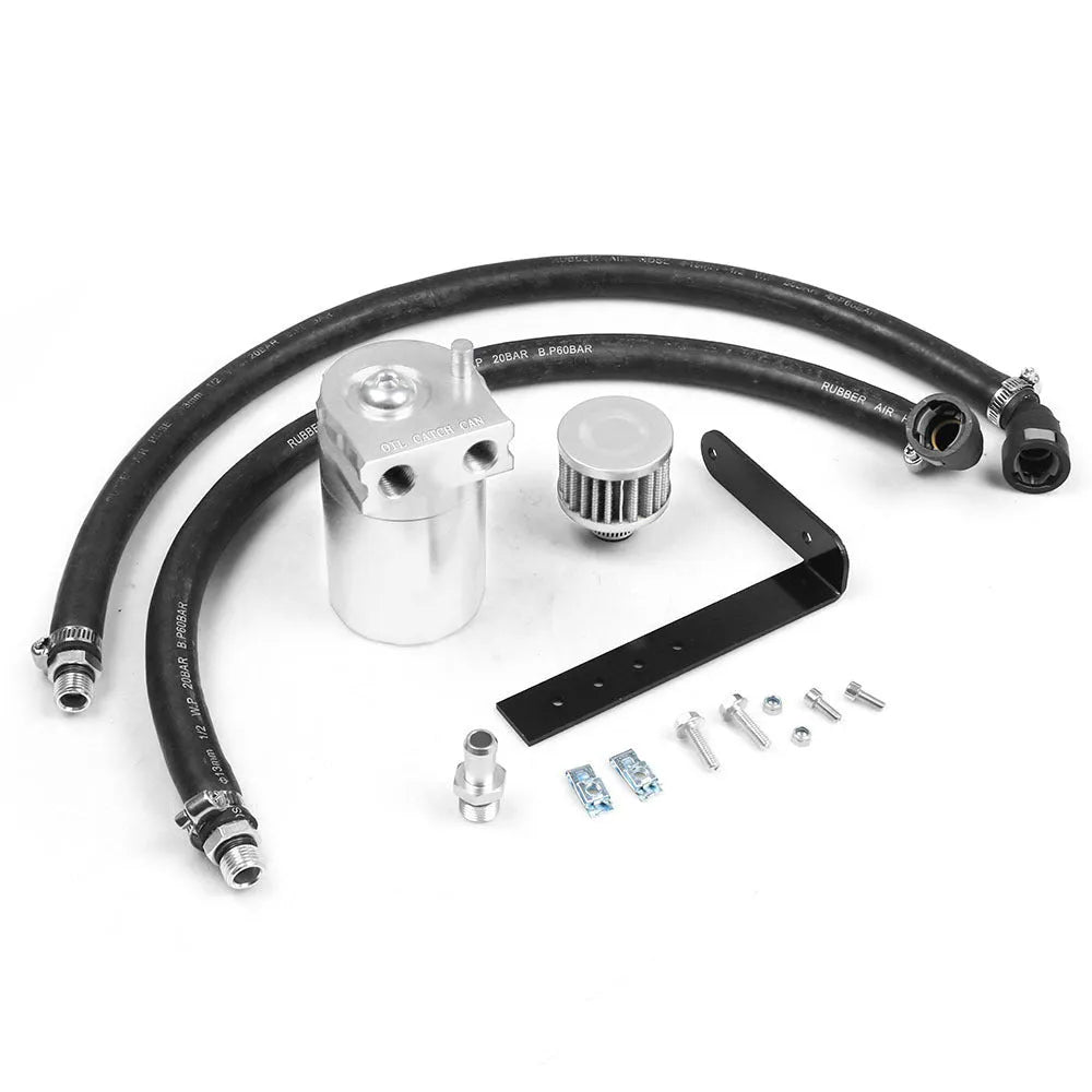 Aluminum alloy oil separator catch can for Ford Expedition in choice of black, blue, red, or silver colour.