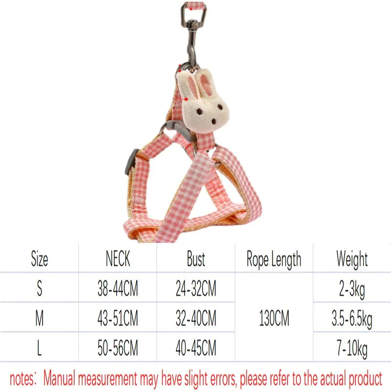 Blue quick-release nylon dog harness and leash set for small dogs on a white background.