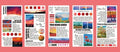 Paper sticker book featuring famous landscape paintings, 20 stickers per pack measuring 60mm by 120mm
