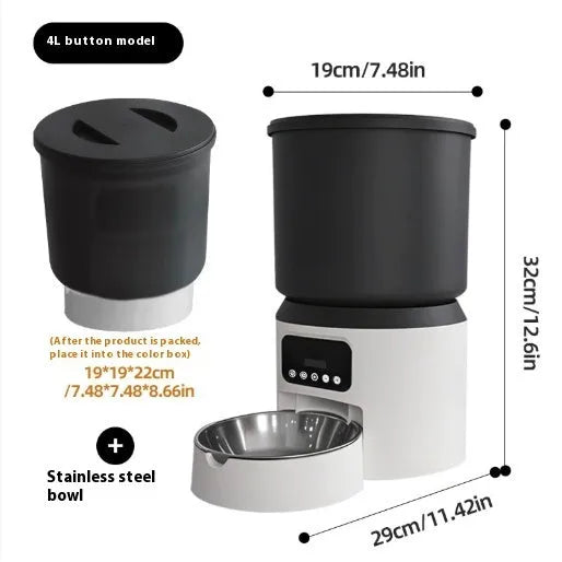 4L smart automatic pet feeder for cats and dogs with stainless steel bowl and camera