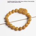 Carved money character Jinsi Jade bracelet with leather cord in two size options