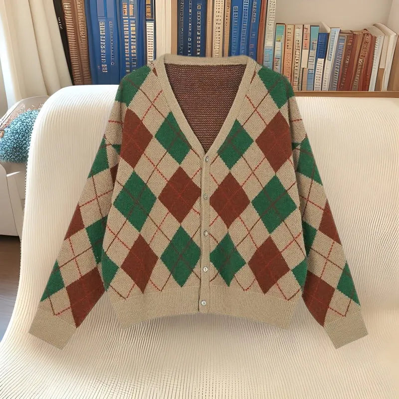 Acrylic knitted casual cardigan in macaron colours with regular sleeves and free size fit