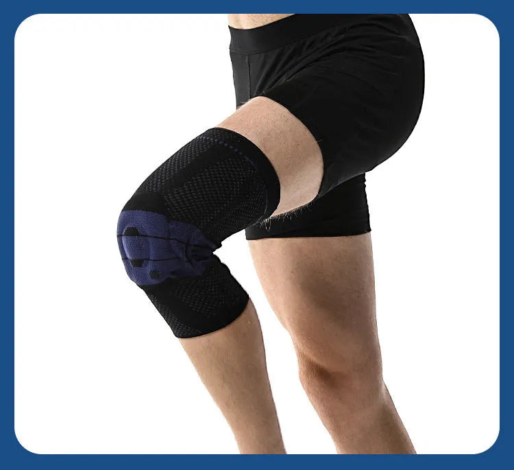 Adult basketball knee pads in black and blue or grey and blue colours