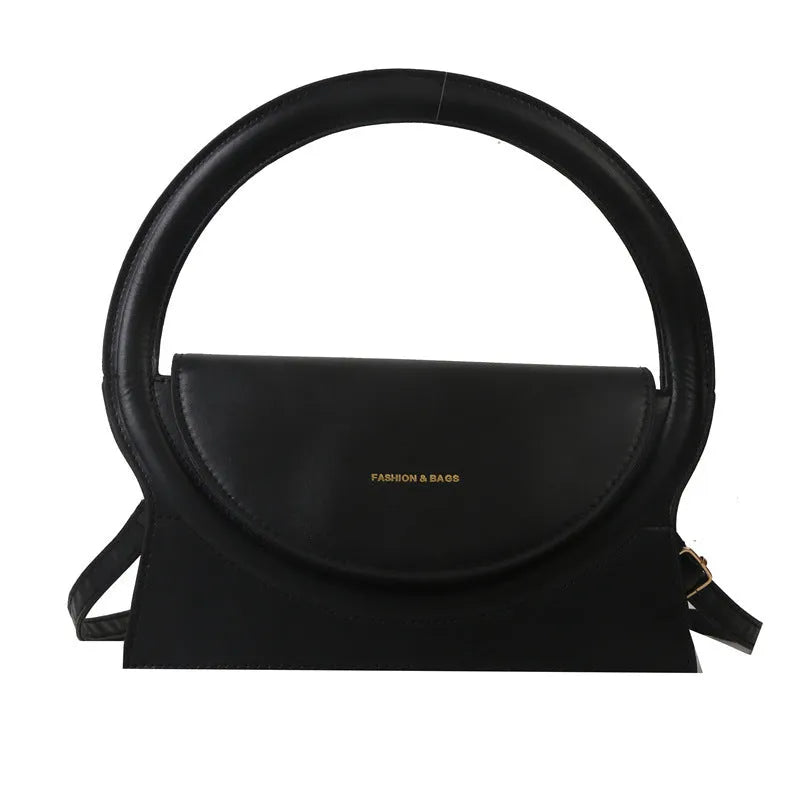 Horizontal square PU shoulder messenger bag with sandwich pockets and phone compartment