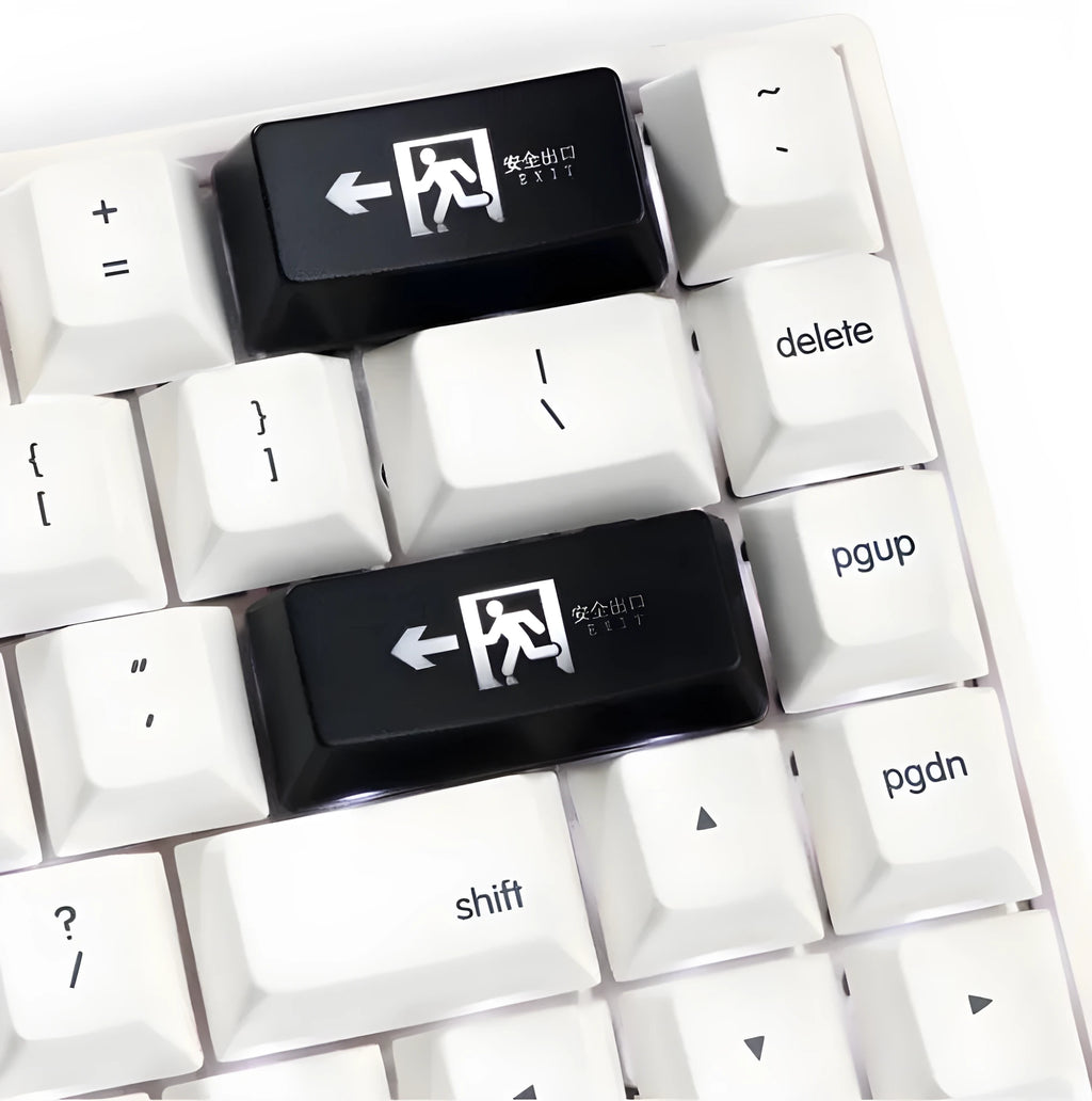Transparent red emergency exit key cap for mechanical keyboard backspace key replacement