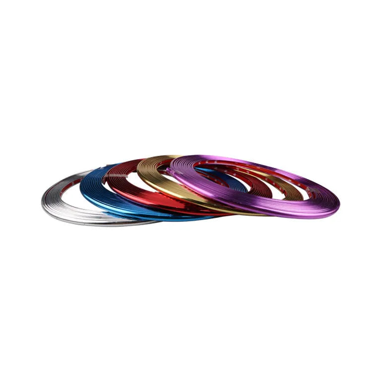 8 metre roll of purple electroplated PVC wheel hub trim for car decoration