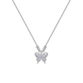 Silver opal butterfly pendant necklace on a cross chain, adjustable 41-50cm, made of 925 sterling silver.