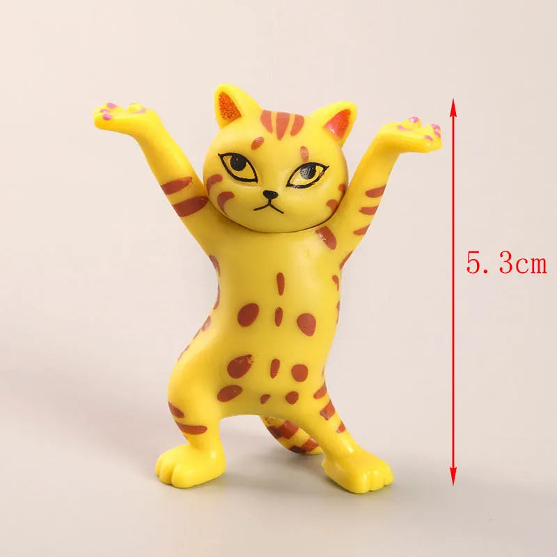 Resin cat pen holder, 5.5x3.2cm, in black, blue, grey, orange or white cat design on a desk