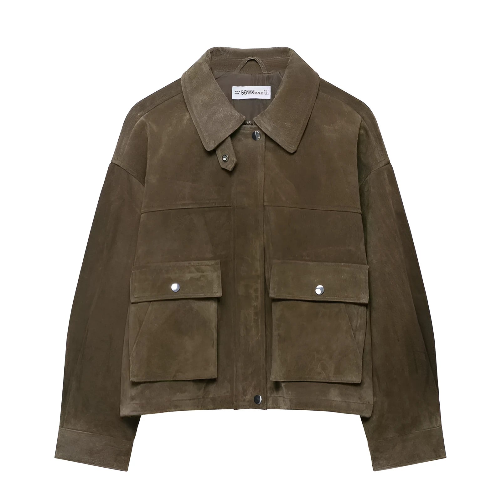 Women's medium thickness PU jacket in picture colour with regular fit and Asian sizing options