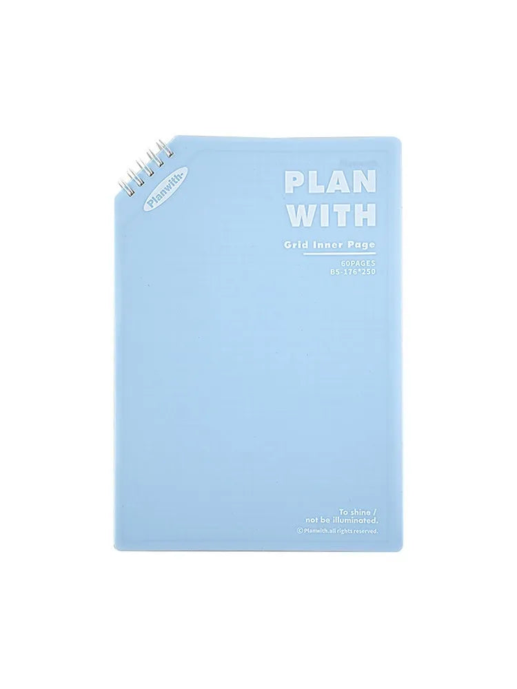 Oblique Angle Artsy Ins Style Salt Series student draft notebook in A5 or B5 size with white or blue plaid cover.