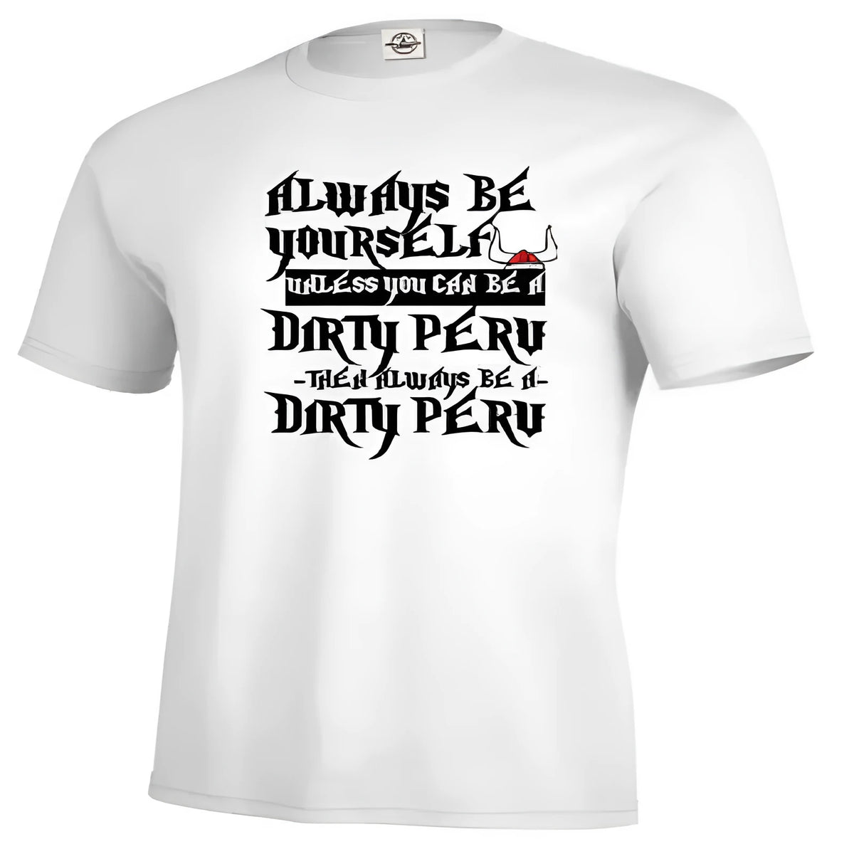 Men's white short sleeve polyester t-shirt with straight fit casual design