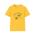 Yellow men's casual t-shirt with 3D digital print design and short sleeves