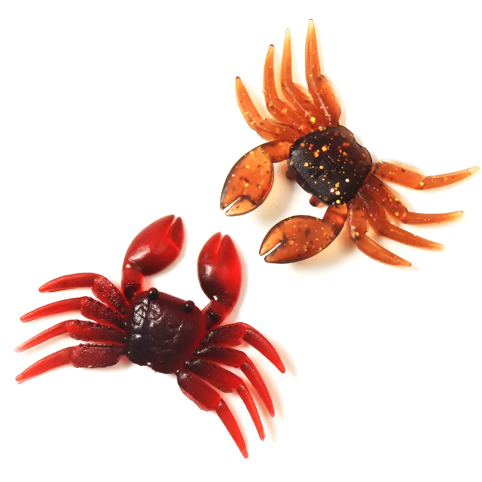 8CM red and brown PVC crab fishing lures showing detailed soft plastic crab imitation design