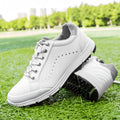 Men's nail-free golf shoes in white, synthetic leather upper, sizes 39 to 48, for golf and hiking
