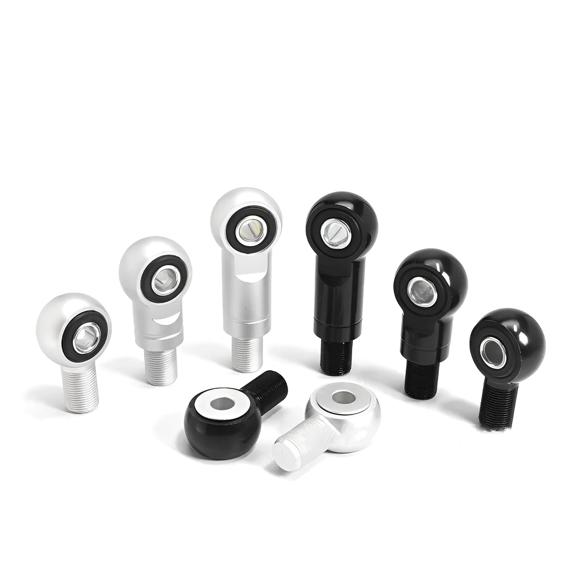 Motorcycle shock absorber conversion round head aluminium alloy fitting 16mm black silver
