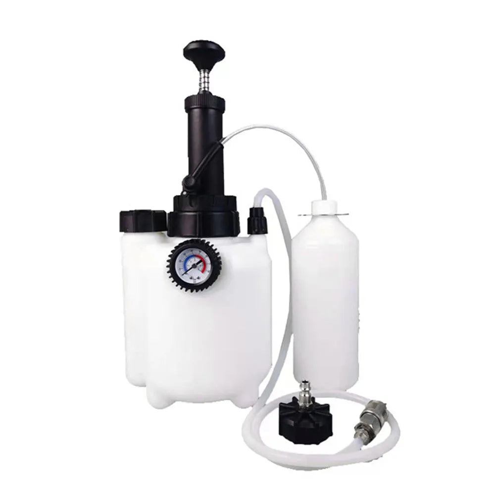 White 3-litre brake oil tank tool with copper tank and iron handle for automotive brake fluid changing