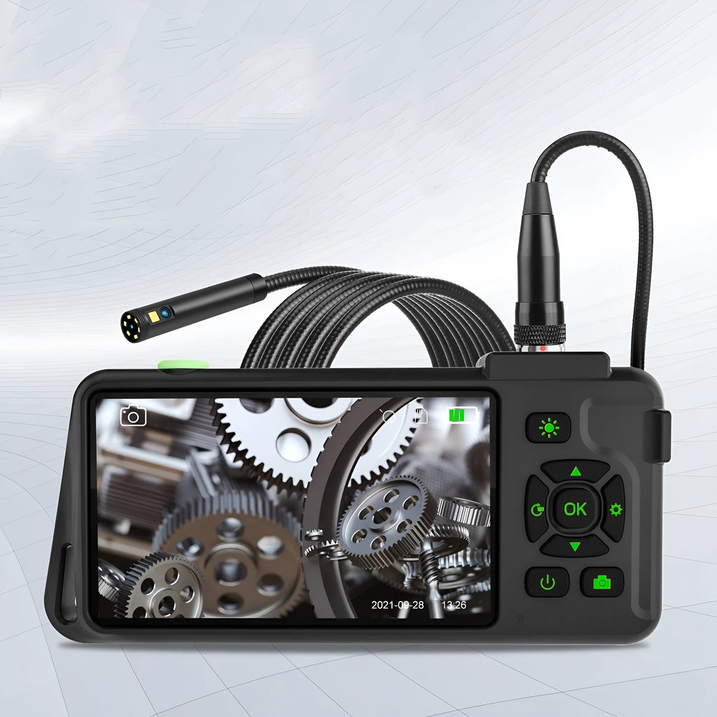 Handheld industrial endoscope with 4.5-inch screen for automotive and pipeline inspection