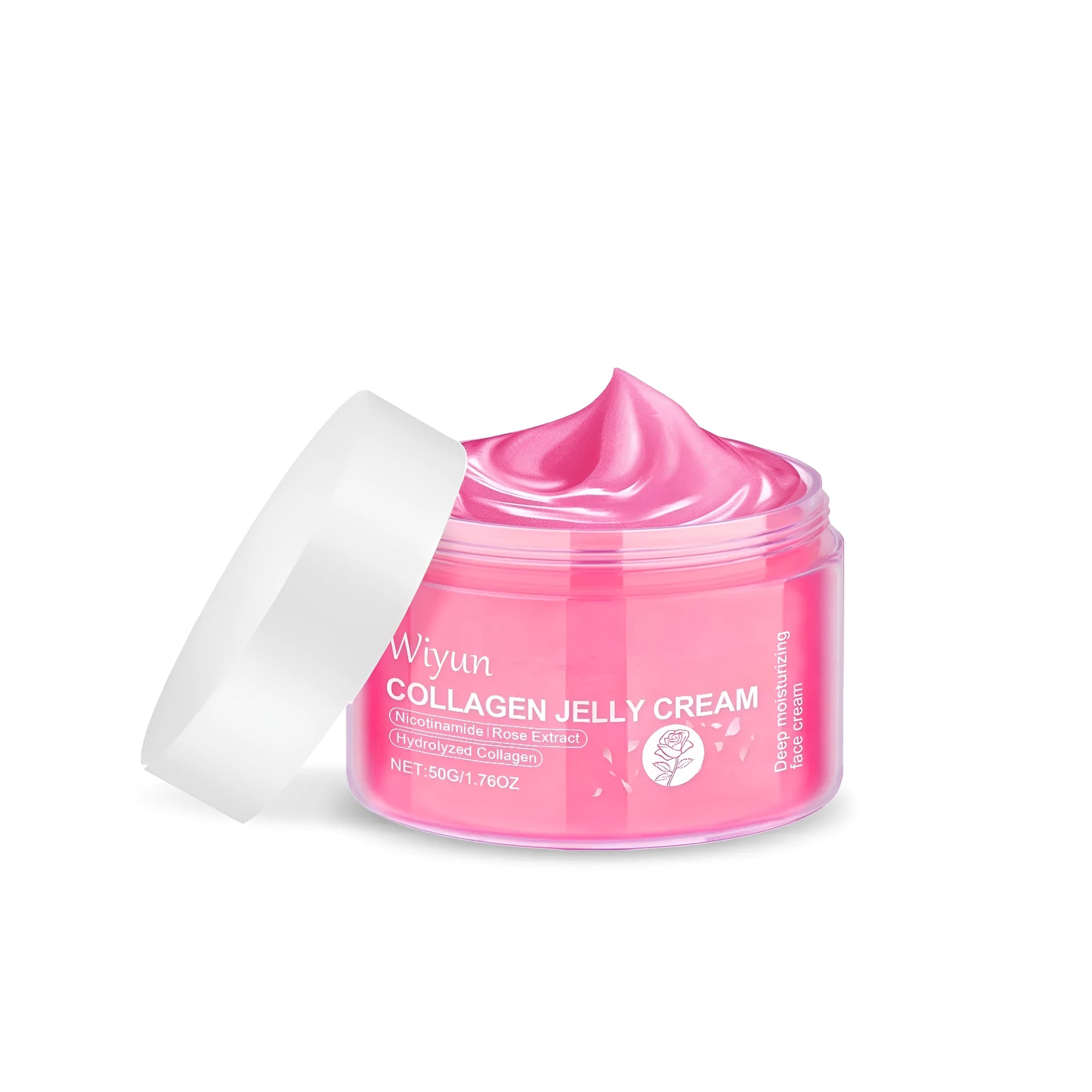 50g jar of collagen rose jelly cream facial moisturiser