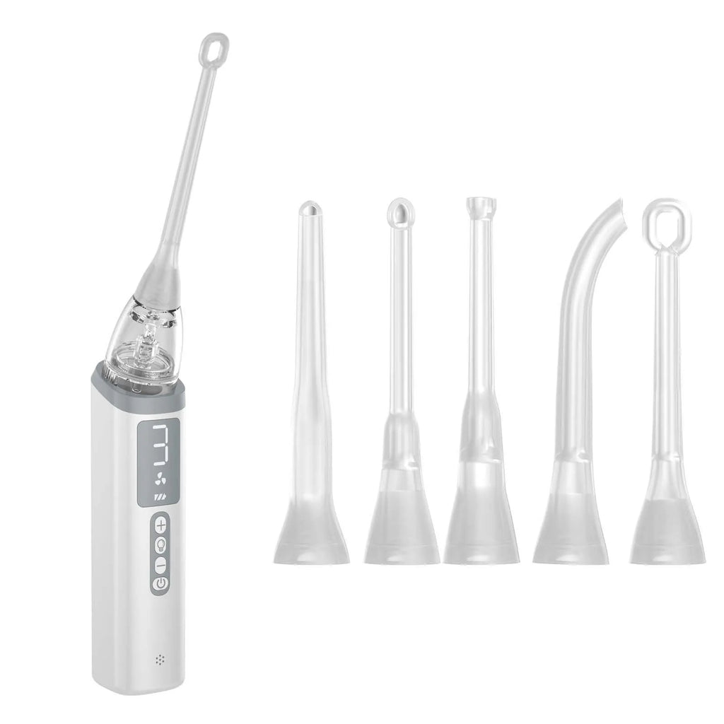Tonsil stone extractor oral cleaning tool set for dental calculus removal in milky white