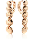 Gold-coloured retro long round circle earrings with woven texture on copper base