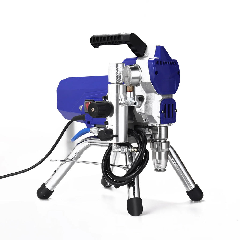 3901 model high-pressure airless spray painting machine with spray gun, hose, and accessories kit.