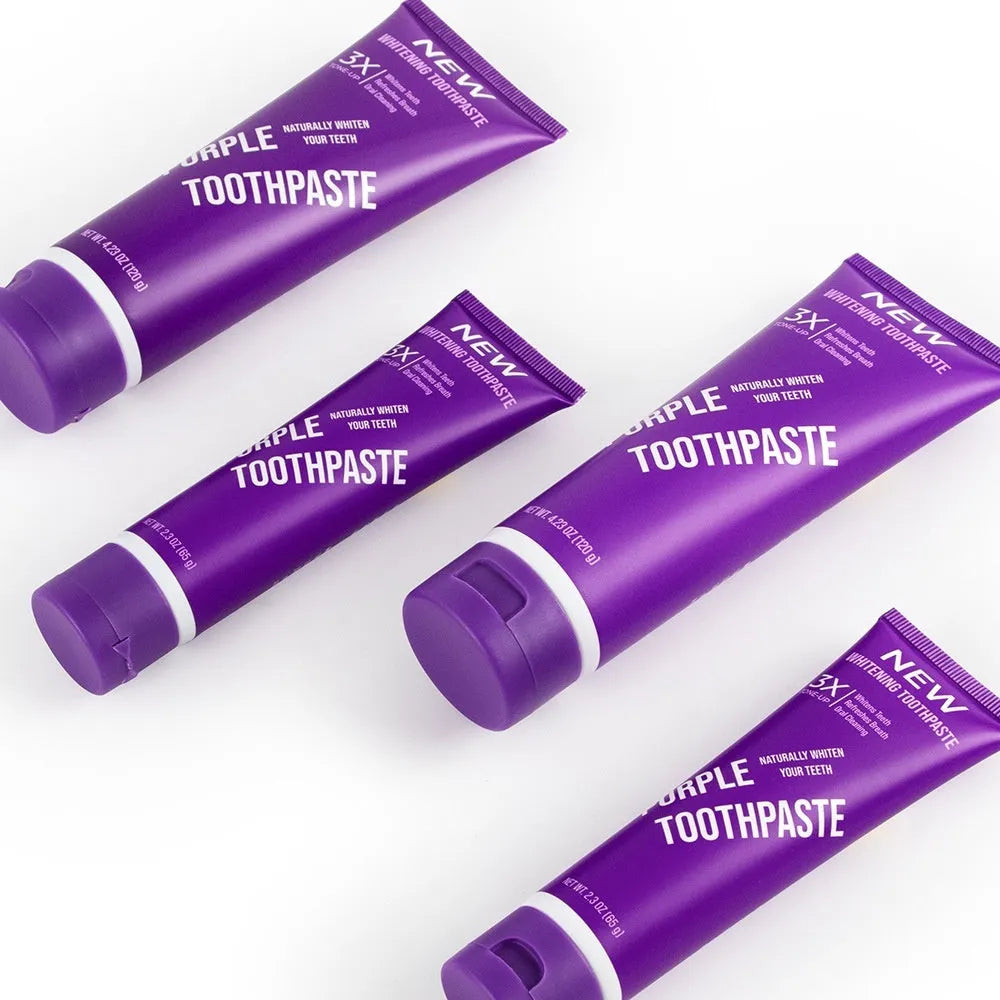 Purple whitening toothpaste in 120g tube for adult stain removal
