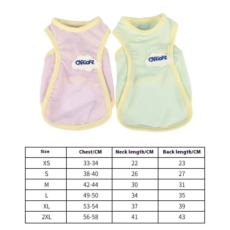 Polyester cat vest in grass green available in sizes XS to 2XL