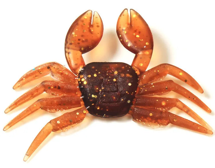 8CM red and brown PVC crab fishing lures showing detailed soft plastic crab imitation design
