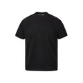 Loose fit short sleeve top with air layer stitching design in black colour