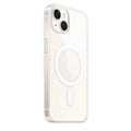 Clear magnetic hard back cover case for iPhone on a white background