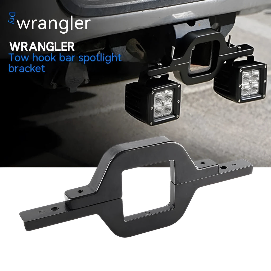 Black aluminium alloy LED reverse light mounting bracket for a Jeep Wrangler