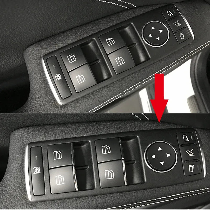 Black glitter decorative sticker for car window lift button modification on ABS plastic backing