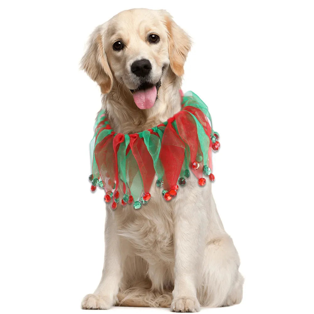 Tie-dyed pet colour collar in free size with Christmas and Halloween theme options