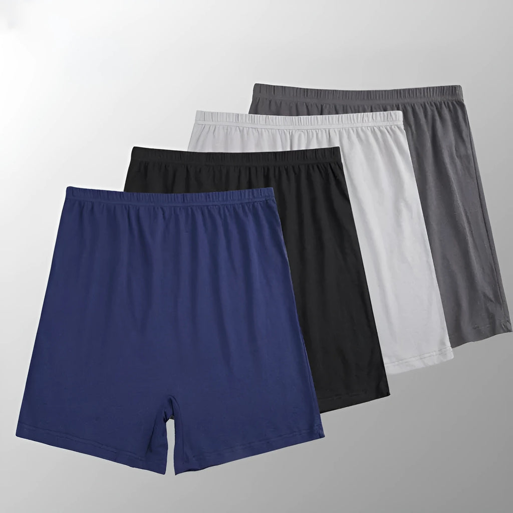 Men's solid colour modal boxer shorts on a white background, showing high-waist design.