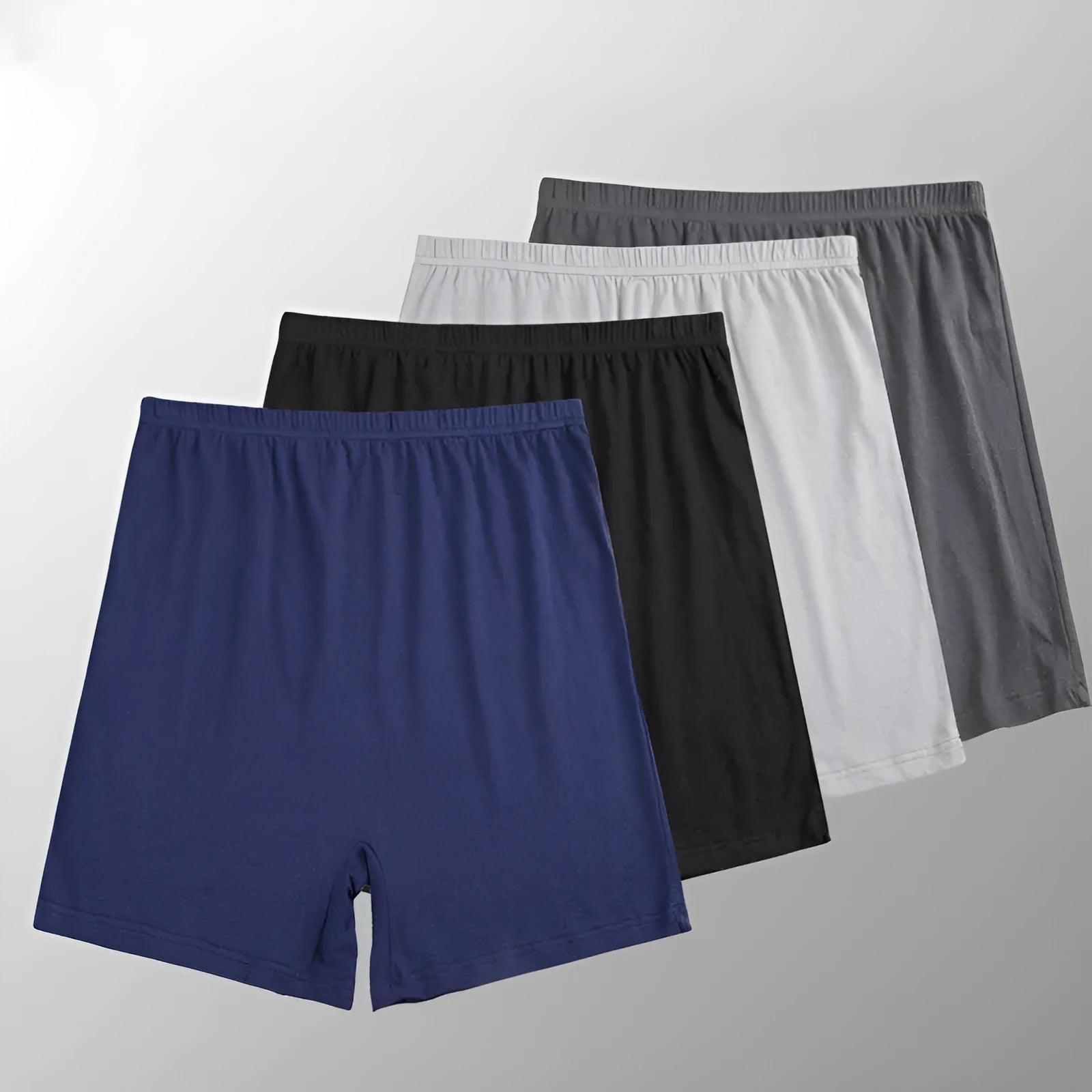 Men's solid colour modal boxer shorts on a white background, showing high-waist design.