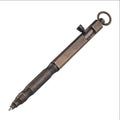 Brass hexagonal tactical pen with bolt design in brass natural colour finish