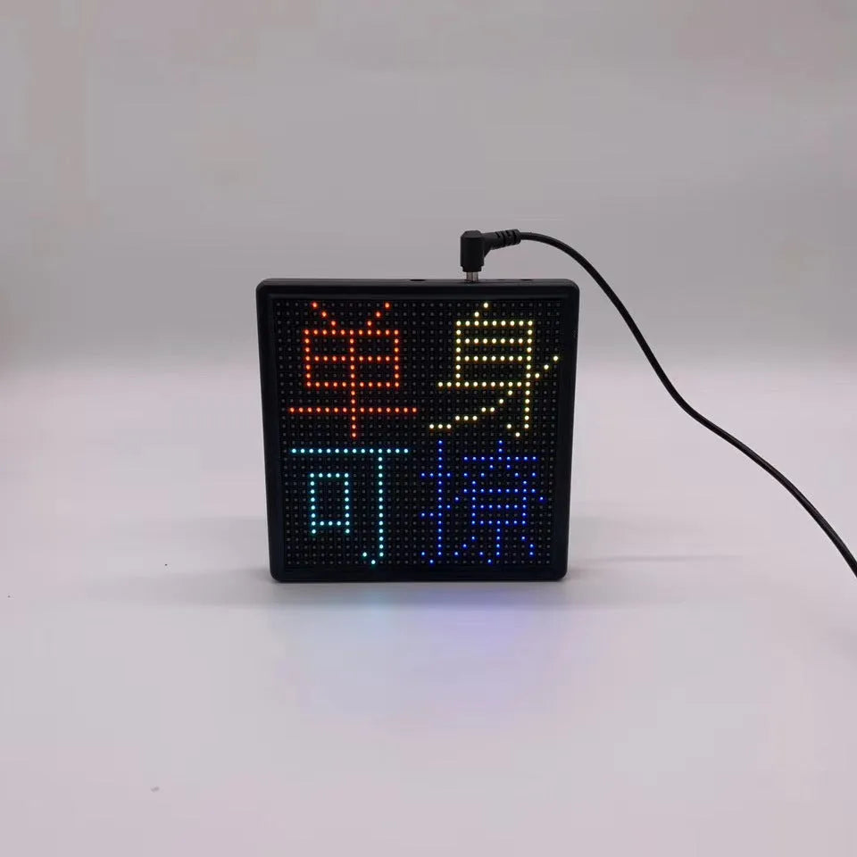 Bluetooth wireless LED car display screen with aluminium frame and 32x32 resolution