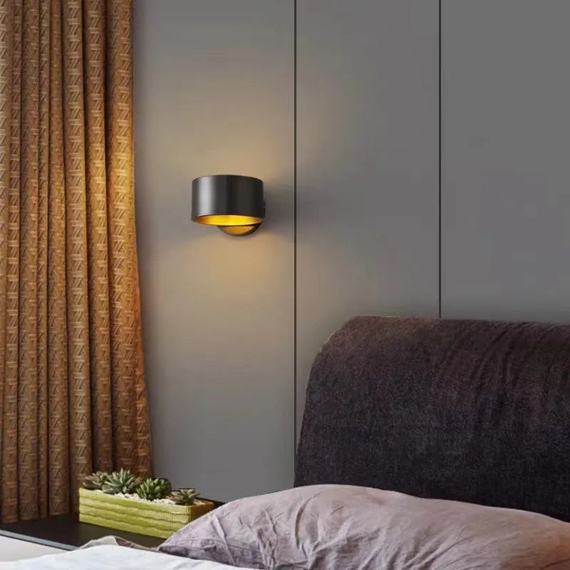 Copper finish wall lamp for living room in modern simplicity design