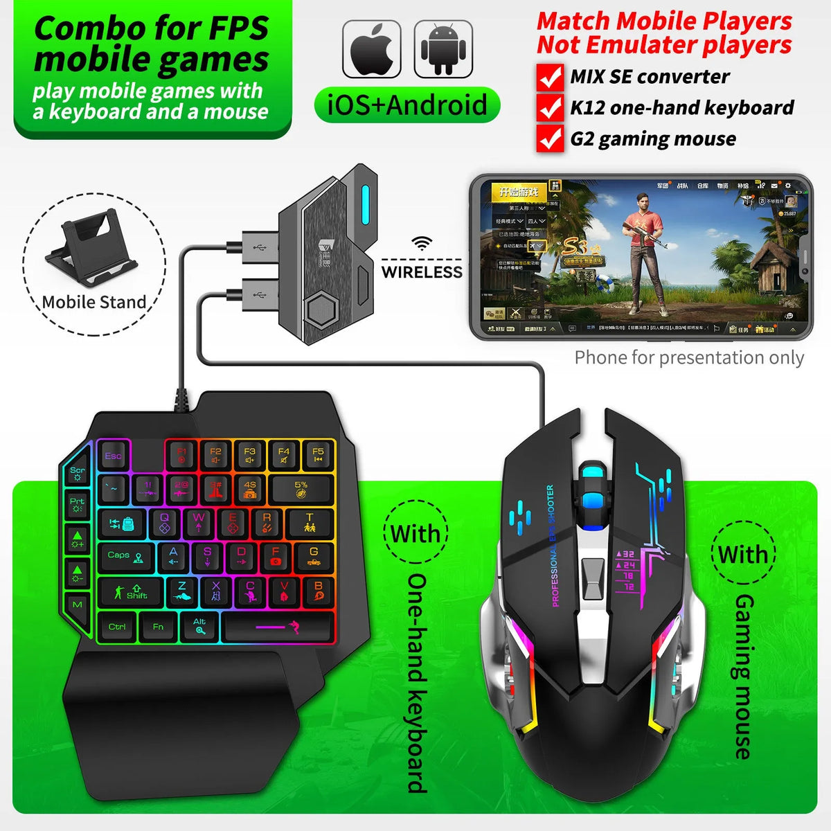 Gamwing Jiaying keyboard and mouse converter gaming adapter in official configuration suit with USB port