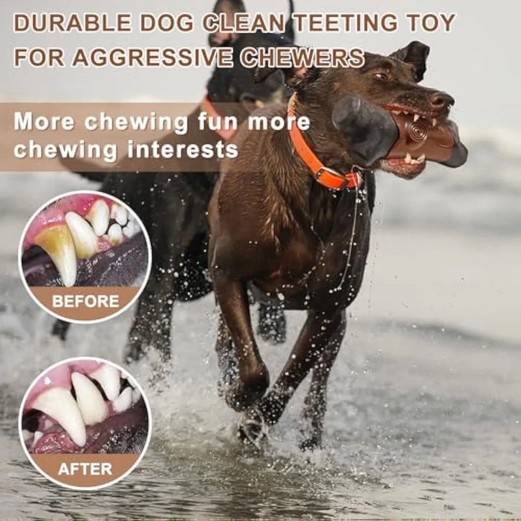 Heavy branch-shaped nylon dog chew toy with bacon flavour for large breed aggressive chewers