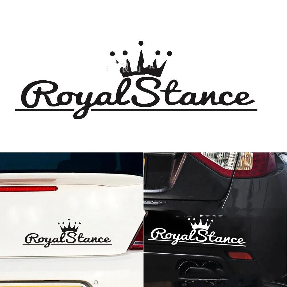 Crown-shaped reflective vinyl car sticker in colourful design measuring 30cm by 12cm