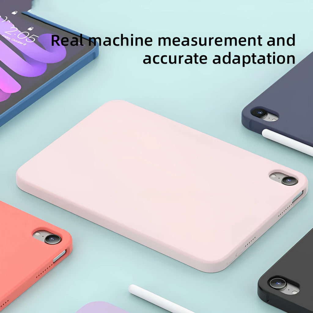 Soft silicone protective back cover case for an iPad tablet in a solid colour.