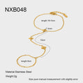 Gold colour stainless steel bracelet with flower and eight-pointed star geometric design for women