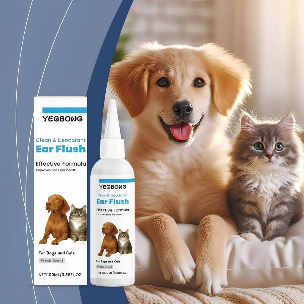 100ml bottle of gentle ear cleaner for cats and dogs