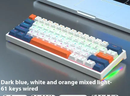 61-key compact mechanical keyboard with hot-swappable sockets and multiple switch options